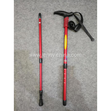 Trekking Pole 4 Section Alpenstock Hiking Stick Anti-Shock Anti-Skid Walking Stick